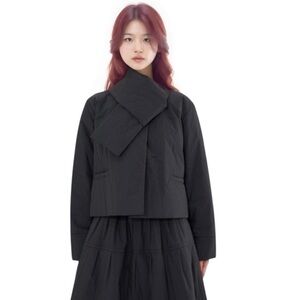 Eunoia Women’s Black Free Size Button Padding Jacket NWOT